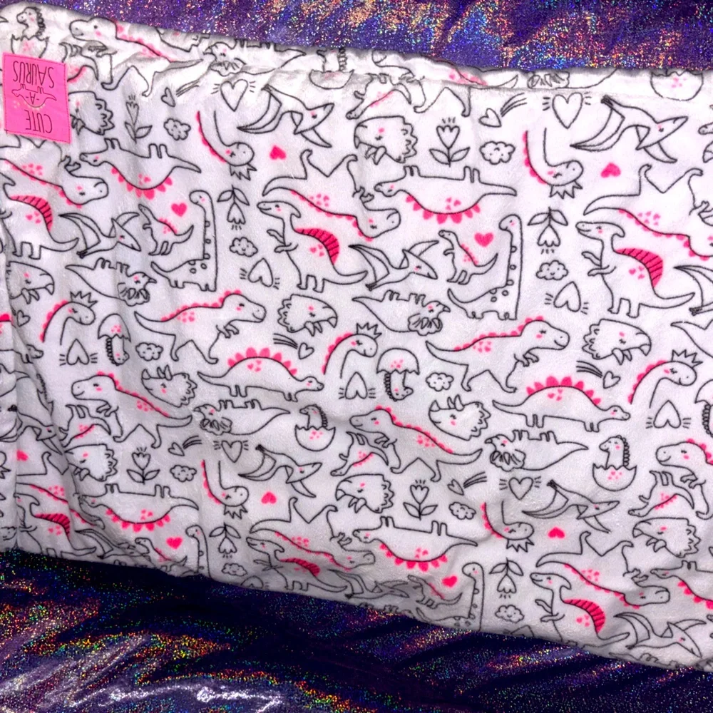Carters Neon Pink Cute A Saurus Dinosaur Blanket